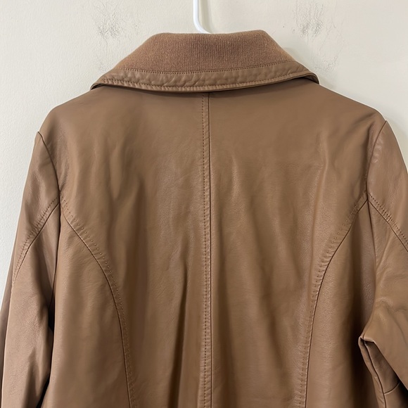 NWOT C.J. Banks Brown Faux Leather Bomber Full Zip Jacket Size 1X - Picture 8 of 9